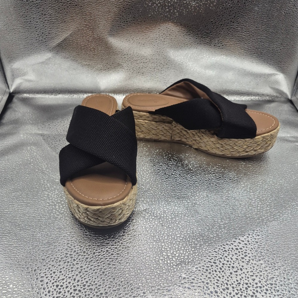 Universal Thread Black Crisscross Espadrille Platform Sandals Womens 7.5